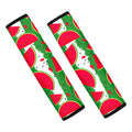 Green Stripes Watermelon Pattern Print Car Seat Belt Covers