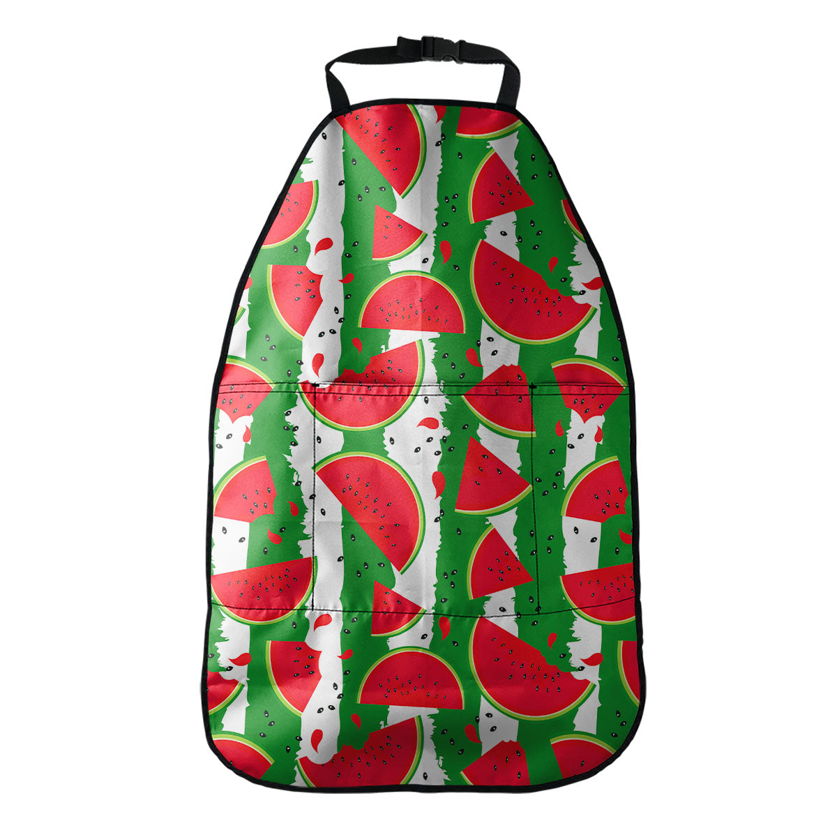 Green Stripes Watermelon Pattern Print Car Seat Organizers