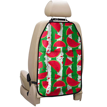 Green Stripes Watermelon Pattern Print Car Seat Organizers