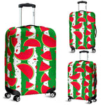 Green Stripes Watermelon Pattern Print Luggage Cover GearFrost