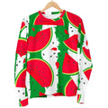 Green Stripes Watermelon Pattern Print Men's Crewneck Sweatshirt