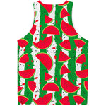 Green Stripes Watermelon Pattern Print Men's Tank Top