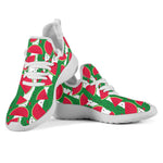 Green Stripes Watermelon Pattern Print Mesh Knit Shoes GearFrost