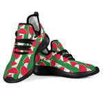 Green Stripes Watermelon Pattern Print Mesh Knit Shoes GearFrost