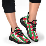 Green Stripes Watermelon Pattern Print Mesh Knit Shoes GearFrost