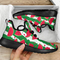 Green Stripes Watermelon Pattern Print Mesh Knit Shoes
