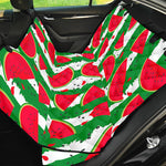 Green Stripes Watermelon Pattern Print Pet Car Back Seat Cover