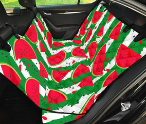 Green Stripes Watermelon Pattern Print Pet Car Back Seat Cover