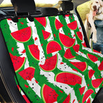 Green Stripes Watermelon Pattern Print Pet Car Back Seat Cover