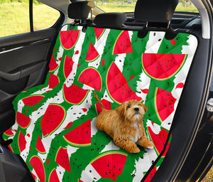 Green Stripes Watermelon Pattern Print Pet Car Back Seat Cover