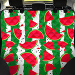 Green Stripes Watermelon Pattern Print Pet Car Back Seat Cover