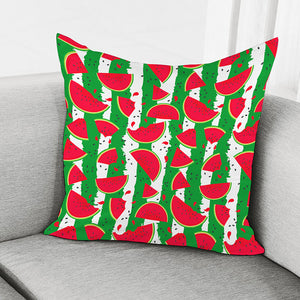 Green Stripes Watermelon Pattern Print Pillow Cover