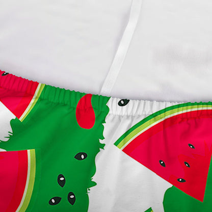 Green Stripes Watermelon Pattern Print Sofa Cover
