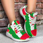 Green Stripes Watermelon Pattern Print Sport Shoes GearFrost