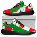 Green Stripes Watermelon Pattern Print Walking Shoes