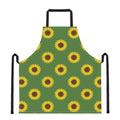 Green Sunflower Pattern Print Apron
