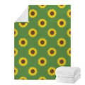 Green Sunflower Pattern Print Blanket