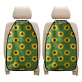 Green Sunflower Pattern Print Car Seat Organizers