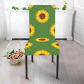 Green Sunflower Pattern Print Dining Chair Slipcover