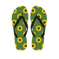 Green Sunflower Pattern Print Flip Flops