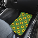 Green Sunflower Pattern Print Front Car Floor Mats