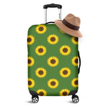 Green Sunflower Pattern Print Luggage Cover
