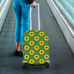 Green Sunflower Pattern Print Luggage Cover