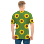 Green Sunflower Pattern Print Men's T-Shirt