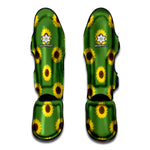 Green Sunflower Pattern Print Muay Thai Shin Guard
