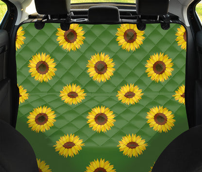 Green Sunflower Pattern Print Pet Car Back Seat Cover