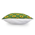Green Sunflower Pattern Print Pillow Cover