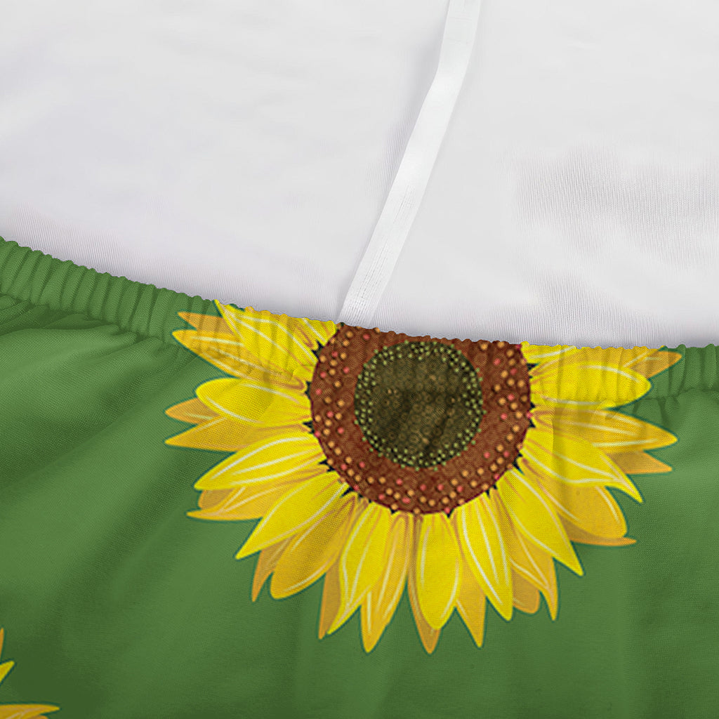 Green Sunflower Pattern Print Sofa Cover