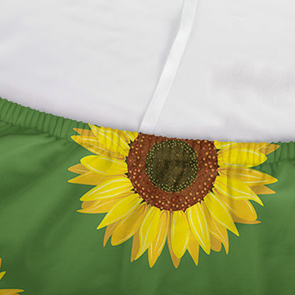 Green Sunflower Pattern Print Sofa Cover