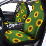 Green Sunflower Pattern Print Universal Fit Car Seat Covers