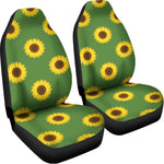 Green Sunflower Pattern Print Universal Fit Car Seat Covers