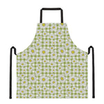 Green Tartan Daisy Pattern Print Apron