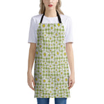 Green Tartan Daisy Pattern Print Apron