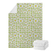 Green Tartan Daisy Pattern Print Blanket