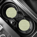 Green Tartan Daisy Pattern Print Car Coasters