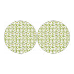 Green Tartan Daisy Pattern Print Car Coasters