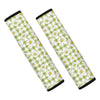 Green Tartan Daisy Pattern Print Car Seat Belt Covers