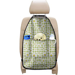 Green Tartan Daisy Pattern Print Car Seat Organizers