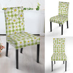 Green Tartan Daisy Pattern Print Dining Chair Slipcover