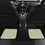 Green Tartan Daisy Pattern Print Front and Back Car Floor Mats