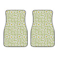 Green Tartan Daisy Pattern Print Front Car Floor Mats