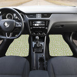 Green Tartan Daisy Pattern Print Front Car Floor Mats