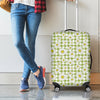 Green Tartan Daisy Pattern Print Luggage Cover