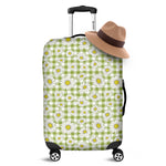 Green Tartan Daisy Pattern Print Luggage Cover