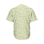 Green Tartan Daisy Pattern Print Men's Baseball Jersey