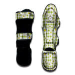 Green Tartan Daisy Pattern Print Muay Thai Shin Guard